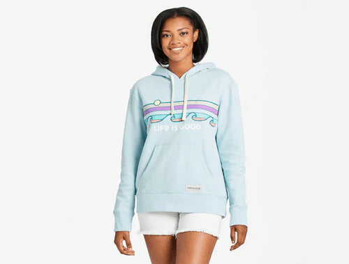 WOMEN'S SIMPLY TRUE RETRO WAVE STRIPE HOODIE