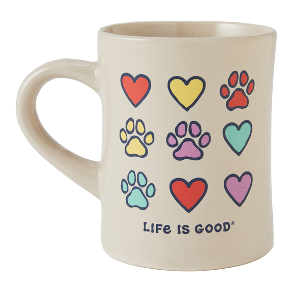 DINER MUG HEARTS & PAWS