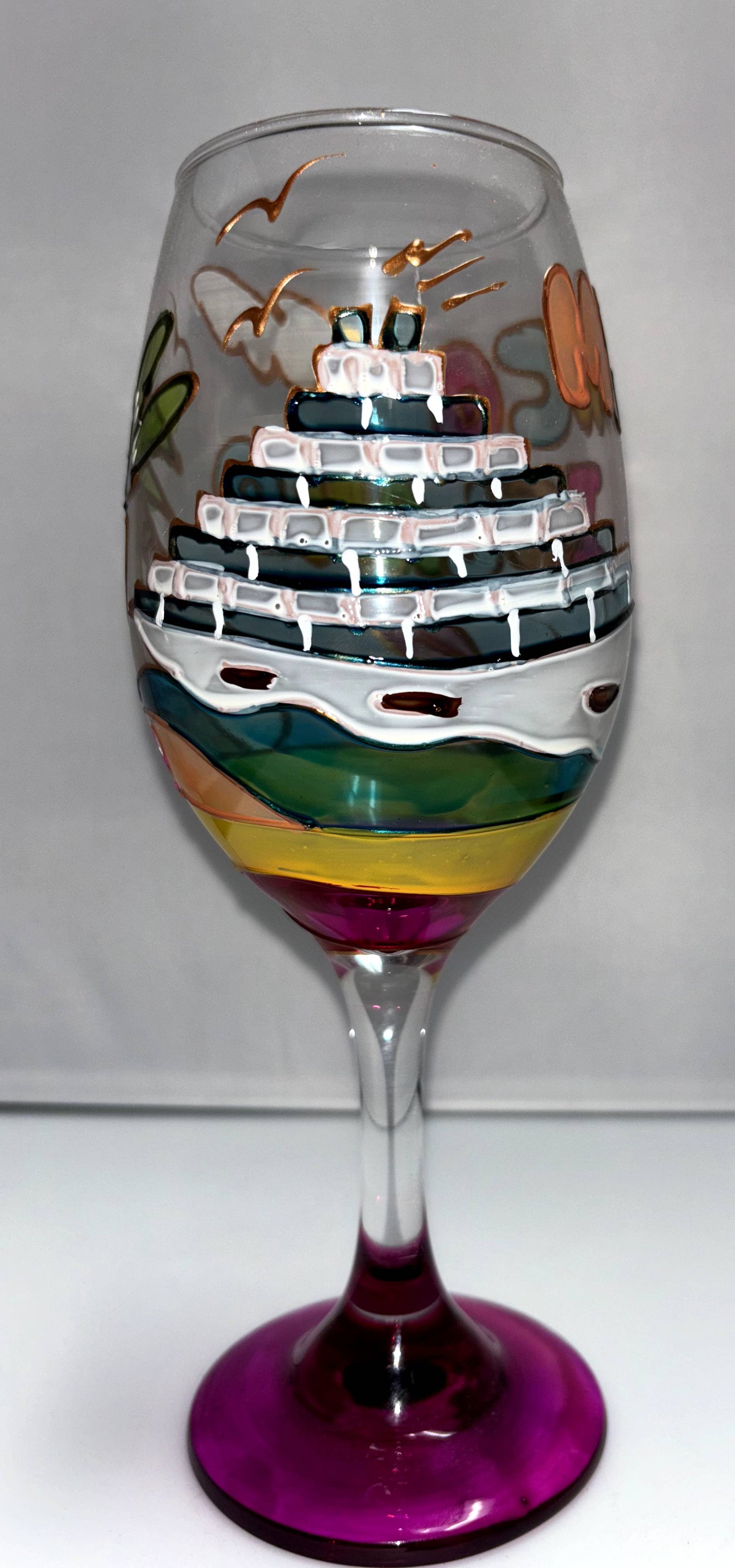 Hand Painted Wine Glasses