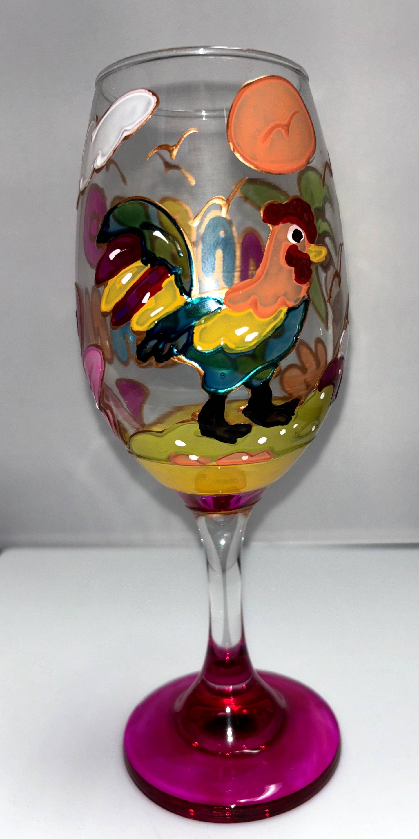 Hand Painted Wine Glasses