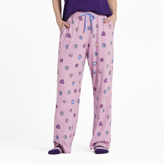 WOMEN'S HEARTS AND PAWS SLEEP PANTS