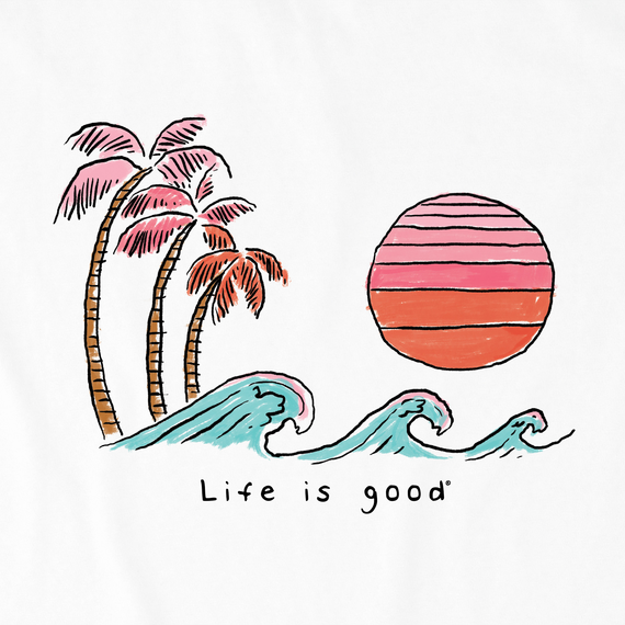 WOMEN'S QUIRKY WAVE PALM SUN CRUSHER TANK