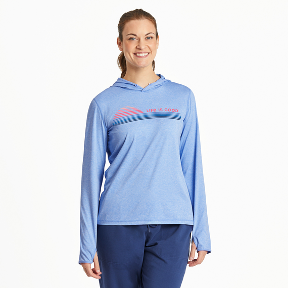 WOMEN'S LS HOODED ACTIVE RETRO SUNRISE