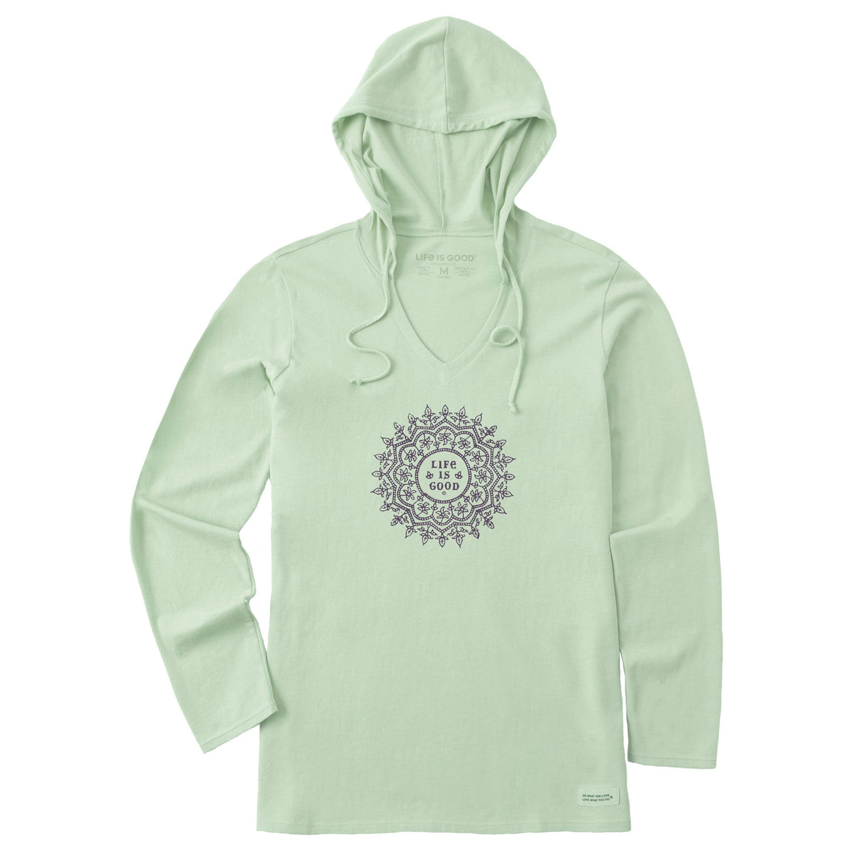 Life Is Good Women's Antique Mandala Long Sleeve Crusher-LITE Hooded Tee