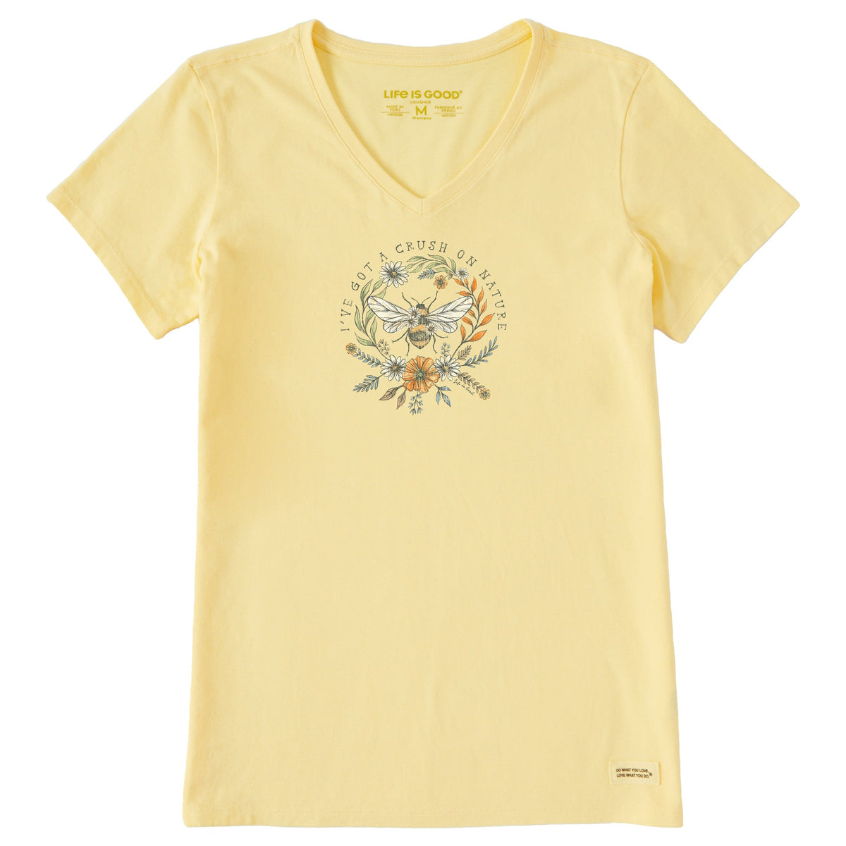 Life Is Good Women's Crush on Nature Bee Short Sleeve Crusher Vee