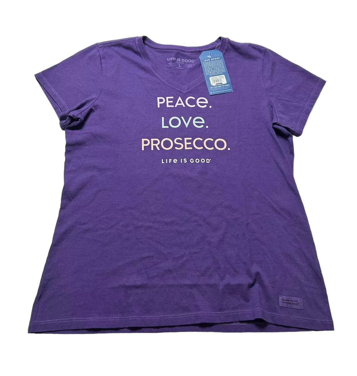 WOMEN'S CRUSHER VEE PEACE LOVE PROSECCO