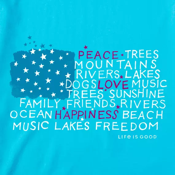 WOMEN'S PEACE LOVE HAPPINESS CRUSHER TANK