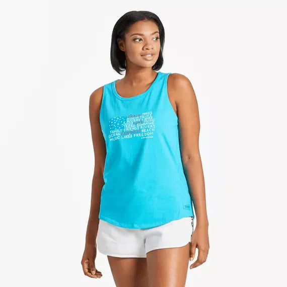 WOMEN'S PEACE LOVE HAPPINESS CRUSHER TANK