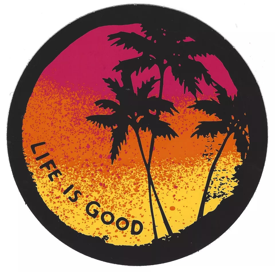 4" STICKER PALM TREE SUNSET