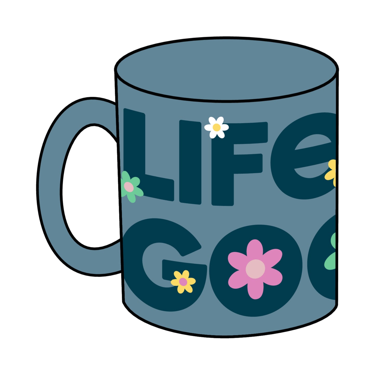 JAKE'S MUG LIFE IS GOOD DAISIES