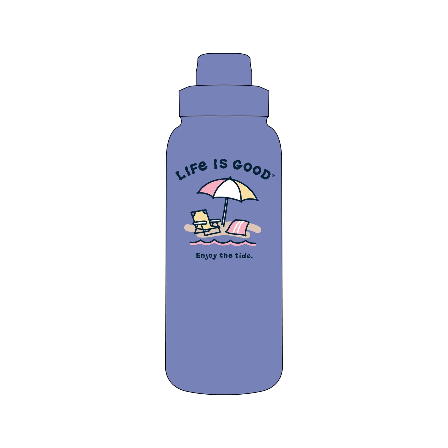 32OZ STAINLESS STEEL WATER BOTTLE ENJOY THE TIDE