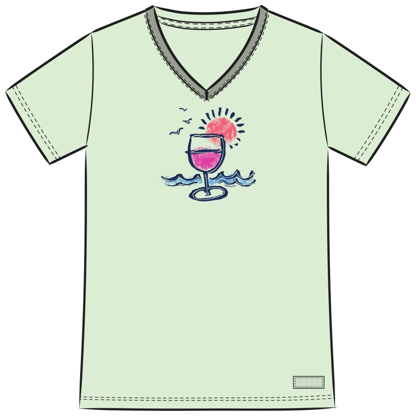 WOMEN'S VINO BEACH SHORT SLEEVE CRUSHER-V