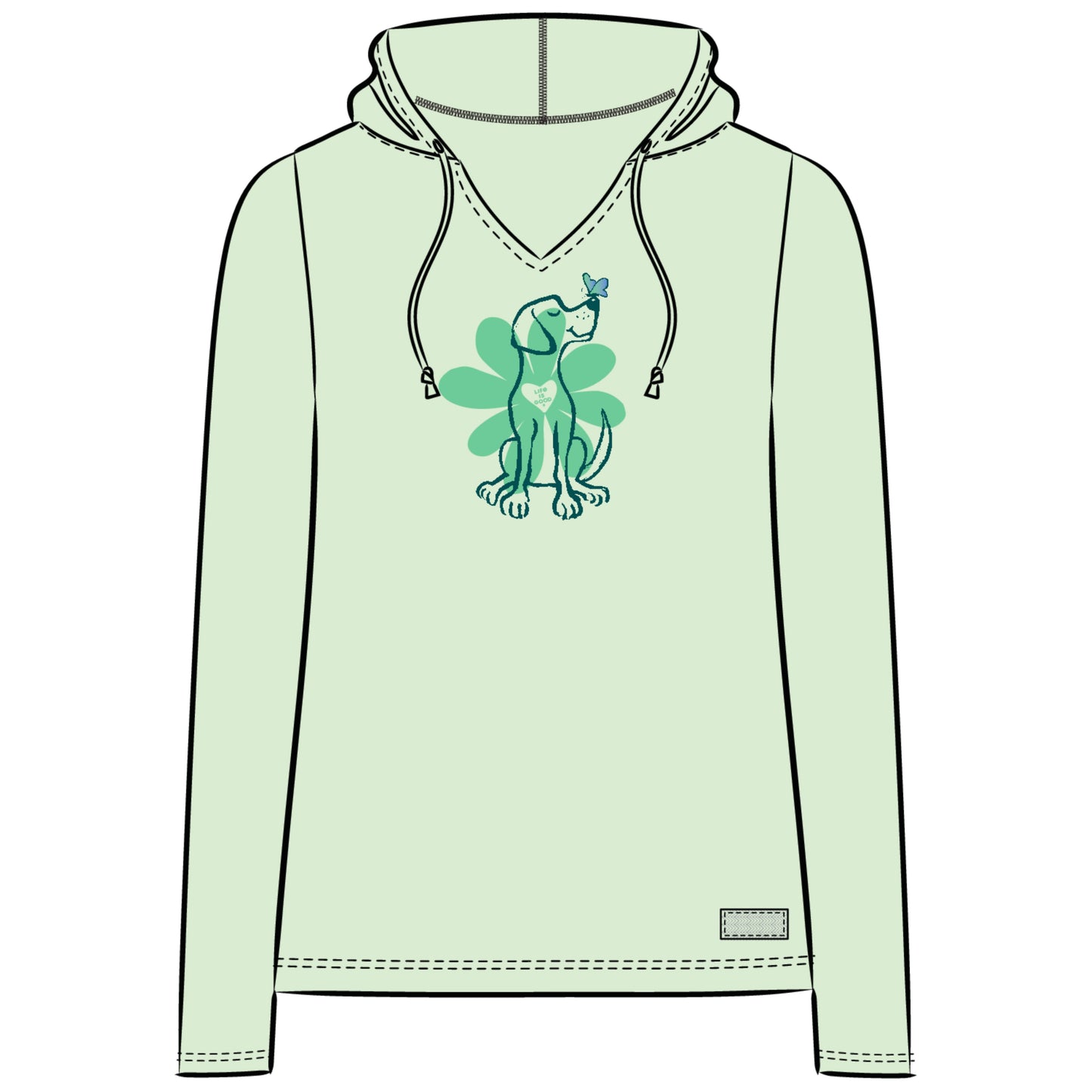 WOMEN'S SPRING DAISY DOG LONG SLEEVE CRU
