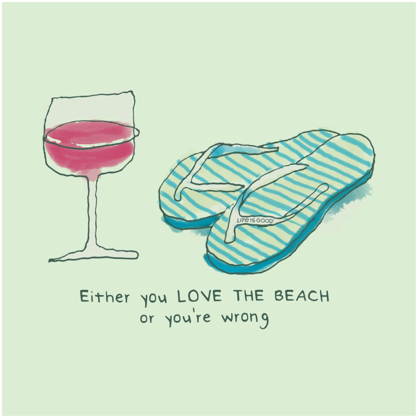 WOMEN'S QUIRKY LOVE THE BEACH SHORT SLEE
