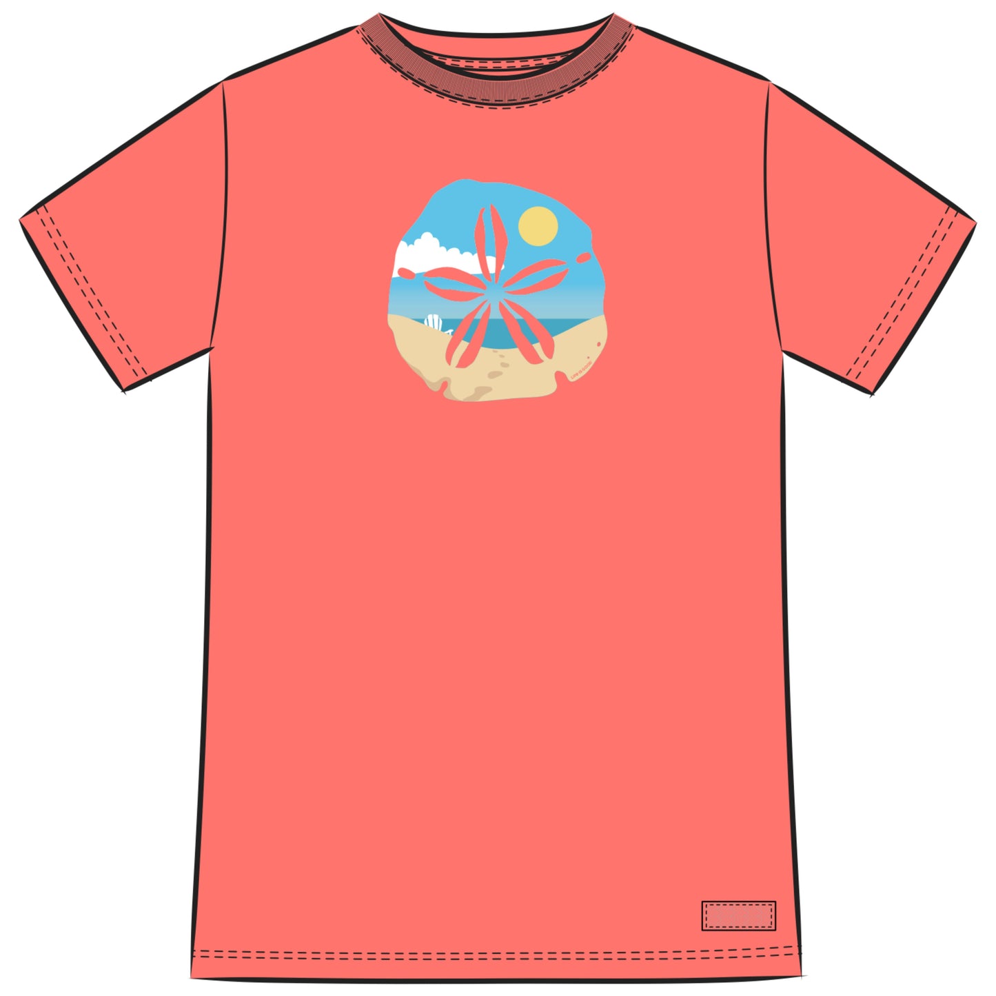WOMEN'S SAND DOLLAR BEACH SCENE CRUSHER