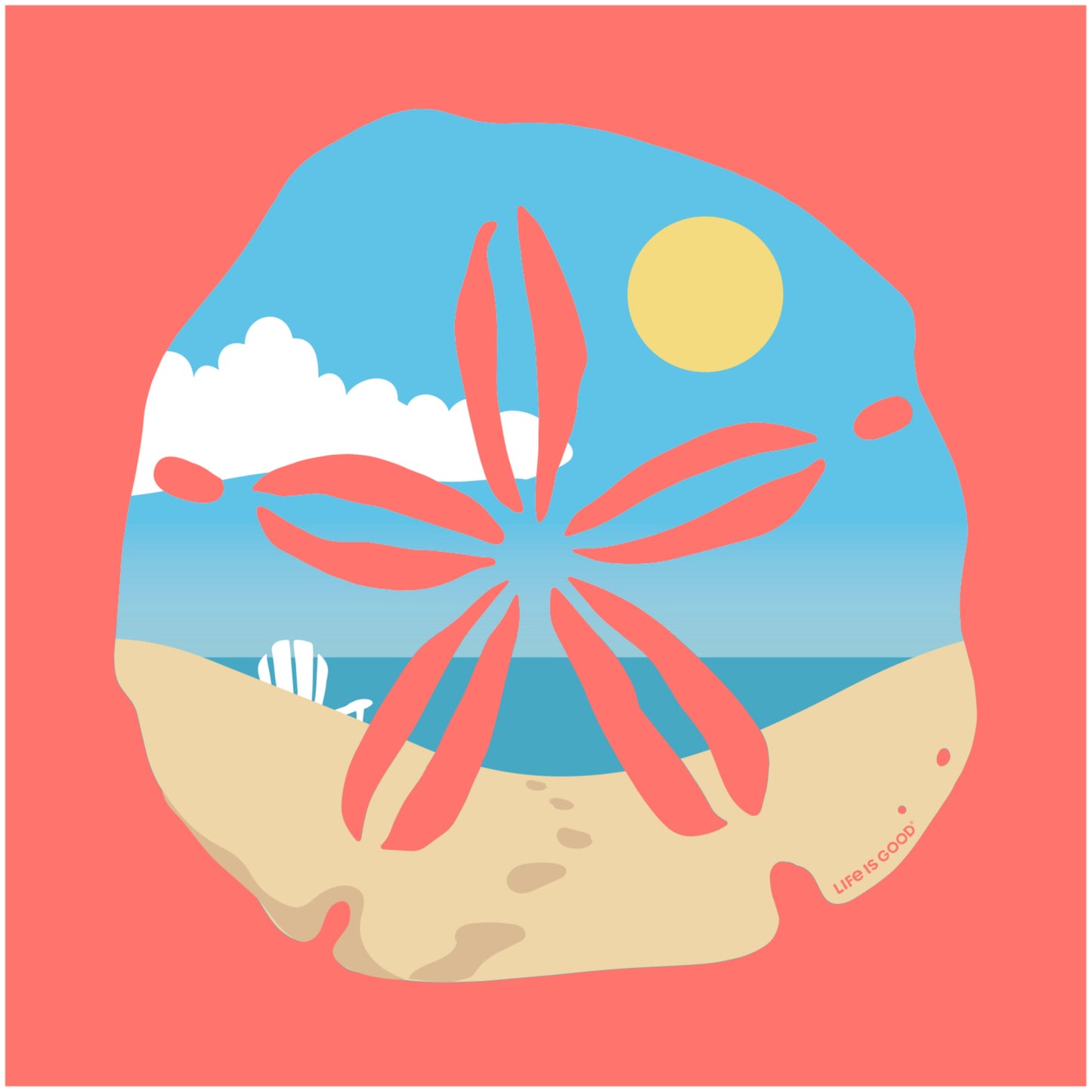 WOMEN'S SAND DOLLAR BEACH SCENE CRUSHER