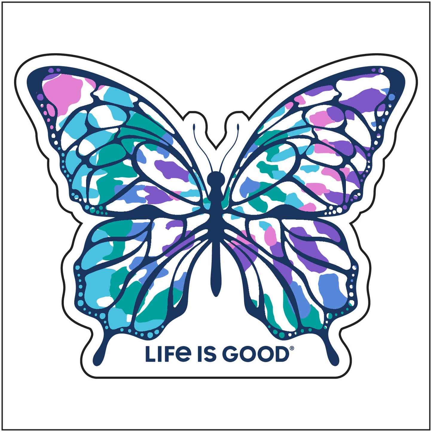 2" DIE CUT STICKER TIE DYE BUTTERFLY