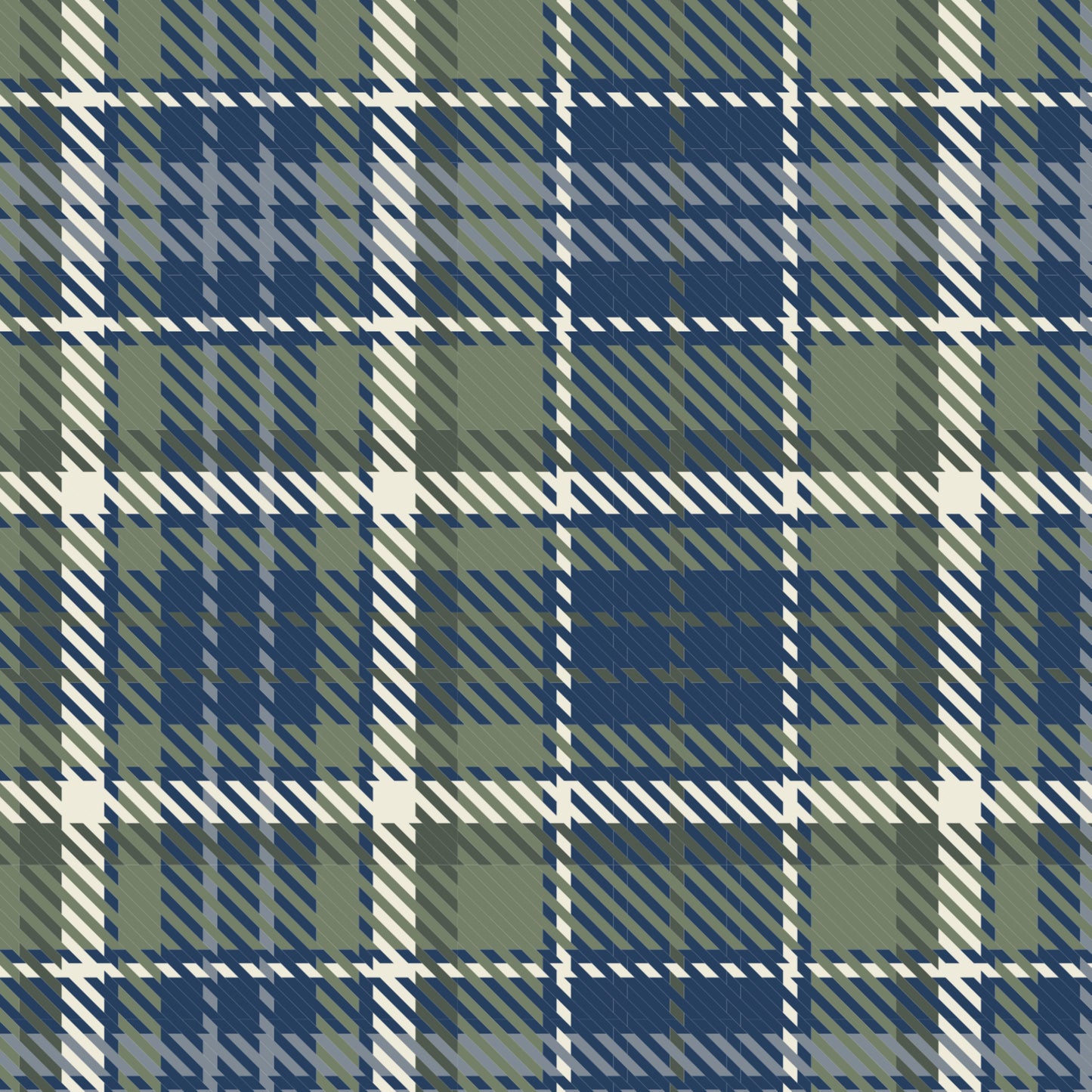 MEN'S MOSS AND DARKEST BLUE PLAID PAJAMAS