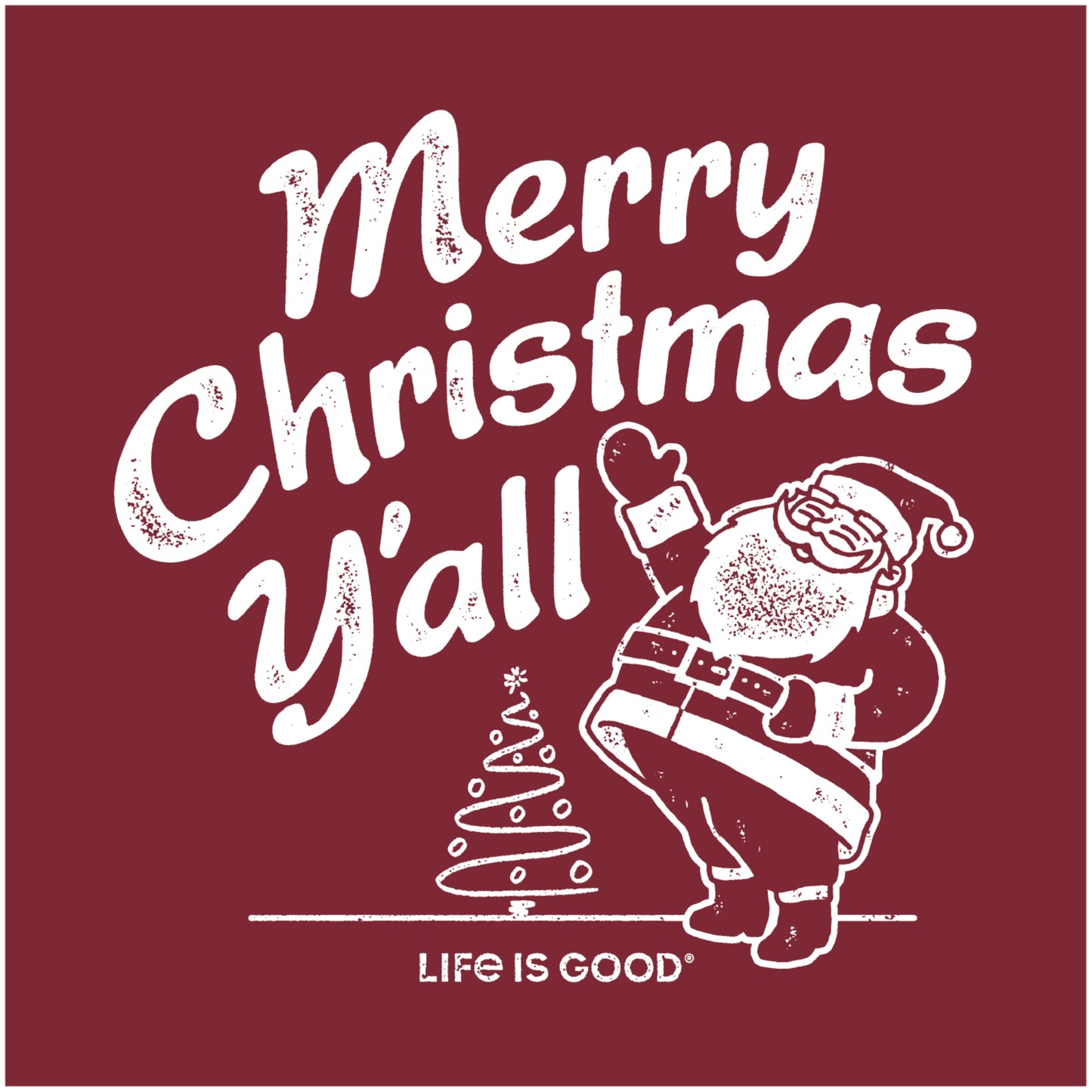 MEN'S SANTA MERRY CHRISTMAS Y'ALL LONG SLEEVE CRUSHER