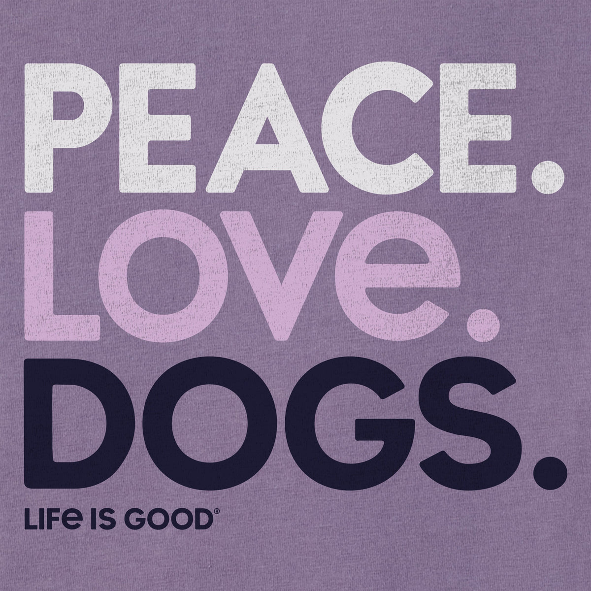 Women's Peace Love Dogs Short Sleeve Crusher Tee - Dusk Purple
