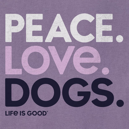 Women's Peace Love Dogs Short Sleeve Crusher Tee - Dusk Purple