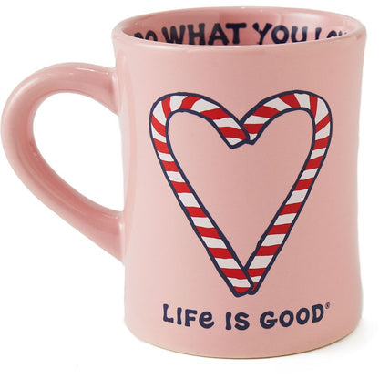 DINER MUG CHRISTMAS CANDY CANE HEART