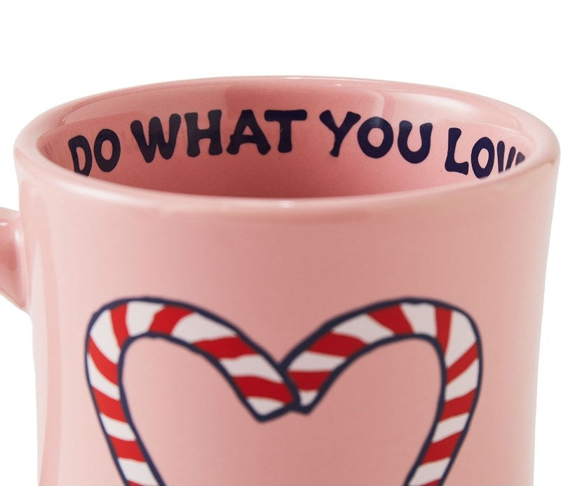 DINER MUG CHRISTMAS CANDY CANE HEART