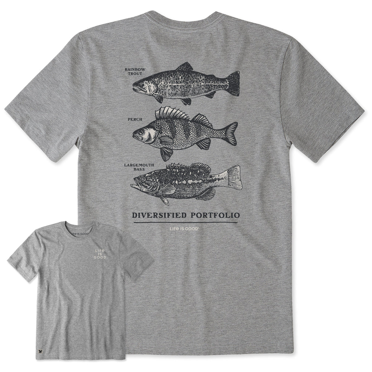 Men's Diversified Port Fish Short Sleeve Crusher Tee - Heather Gray
