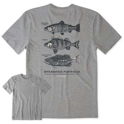 Men's Diversified Port Fish Short Sleeve Crusher Tee - Heather Gray