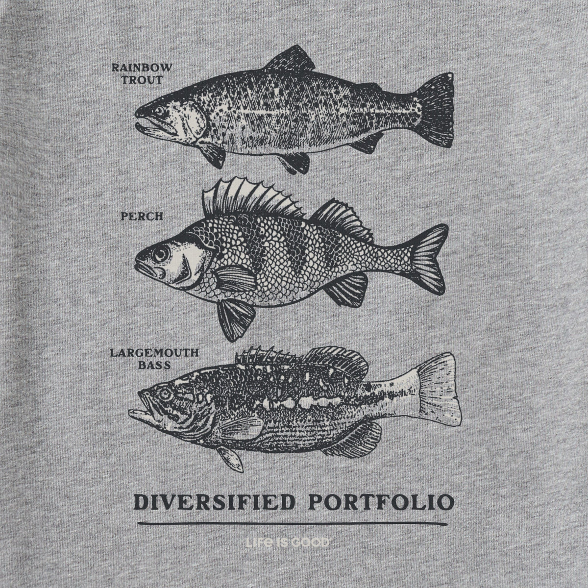 Men's Diversified Port Fish Short Sleeve Crusher Tee - Heather Gray