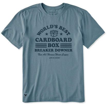 Men's Cardboard Box Arch Short Sleeve Crusher Tee - Slate Blue