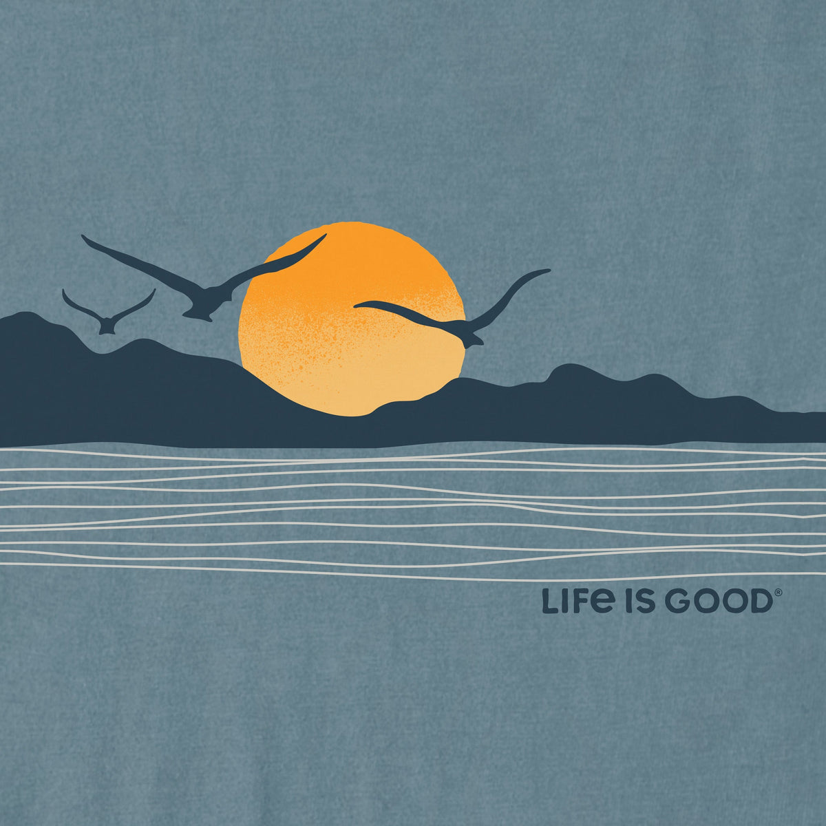 Men's Coastal Calm Seam Long Sleeve Crusher Tee - Slate Blue