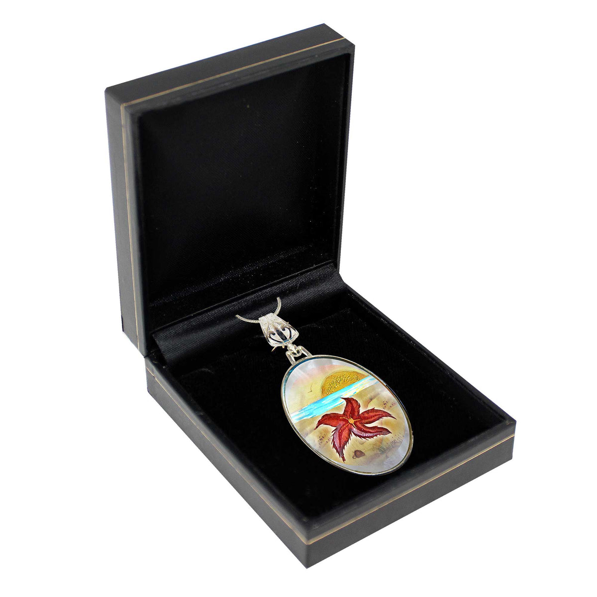 Starfish Pendant Silver-Plated Mother of Pearl Jewelry Necklace - 44051