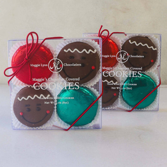 4pc Holiday Chocolate Covered Cookies - Gingerbread