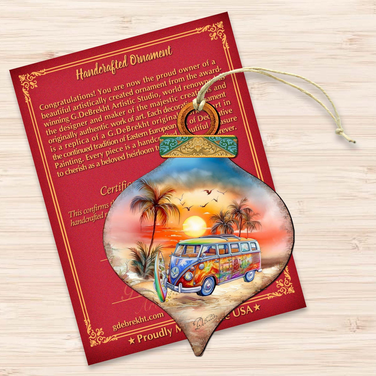 Nautical Christmas Ornaments - Sunset on the Beach Wooden Ornaments by G. DeBrekht Coastal Holiday Decor - 8688170