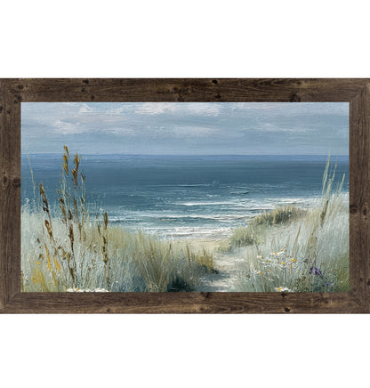Coastal Path Wide Landscape Wall Art – Beach Dune Ocean Scenic Decor (SB756)