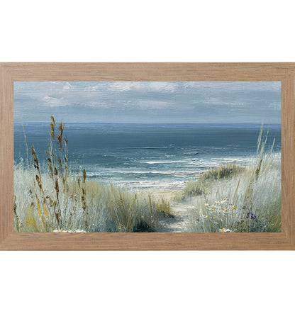 Coastal Path Wide Landscape Wall Art – Beach Dune Ocean Scenic Decor (SB756)