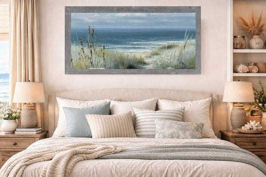Coastal Path Wide Landscape Wall Art – Beach Dune Ocean Scenic Decor (SB756)