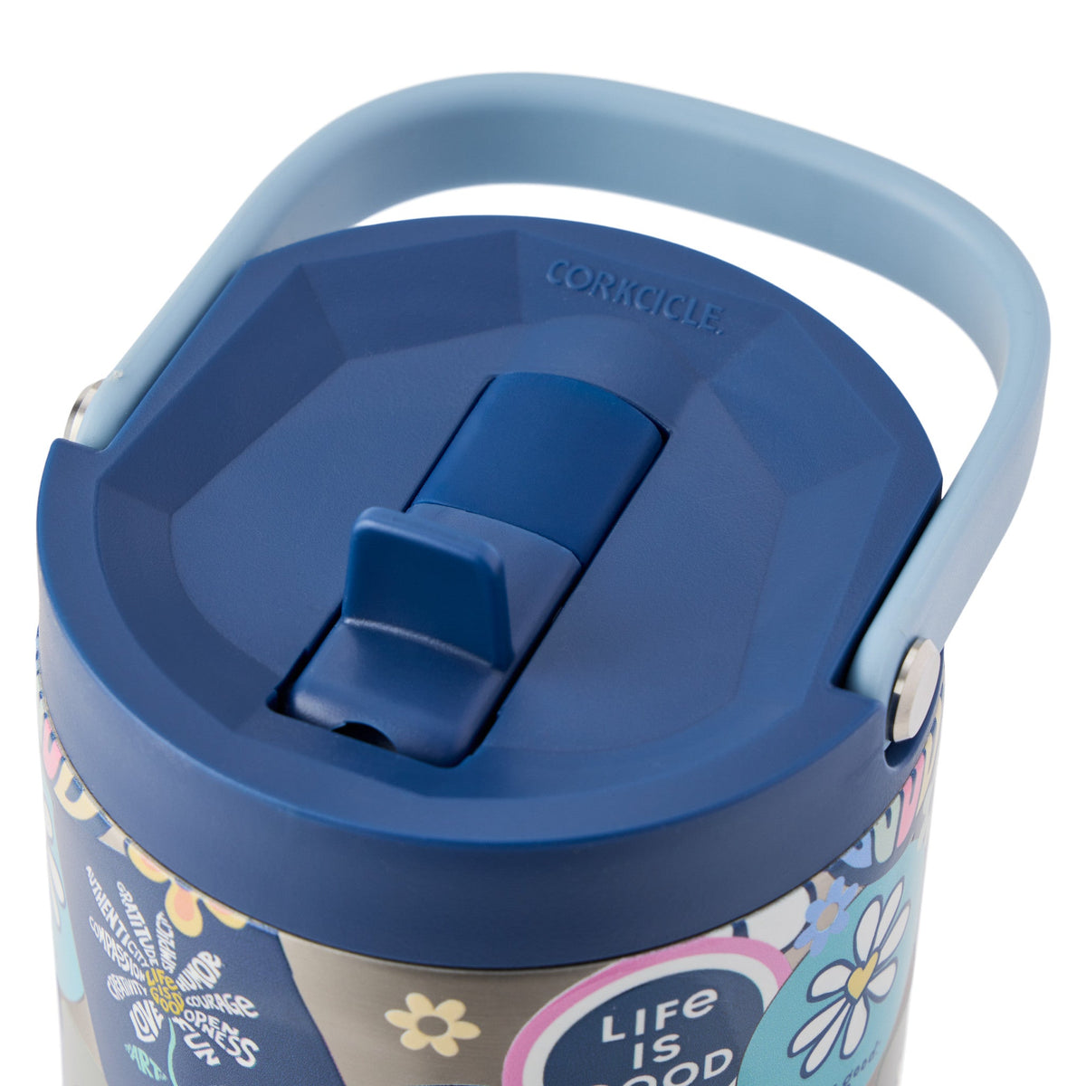 Floral Sticker Collage 30oz Stainless Corkcicle Go Cup XL