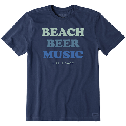 MEN'S CRUSHER TEE BEACH BEER MUSIC