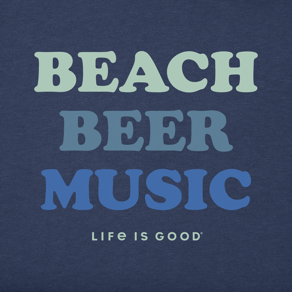 MEN'S CRUSHER TEE BEACH BEER MUSIC