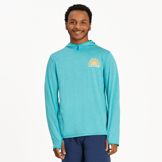 MEN'S ACTIVEWEAR HOODIE SUNSET ON THE WATER LONG SLEEVE