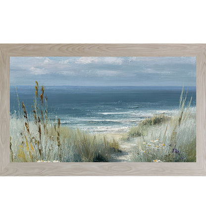Coastal Path Wide Landscape Wall Art – Beach Dune Ocean Scenic Decor (SB756)