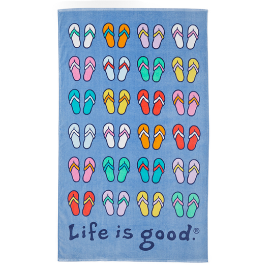 REPEATING FLIP FLOPS BEACH TOWEL