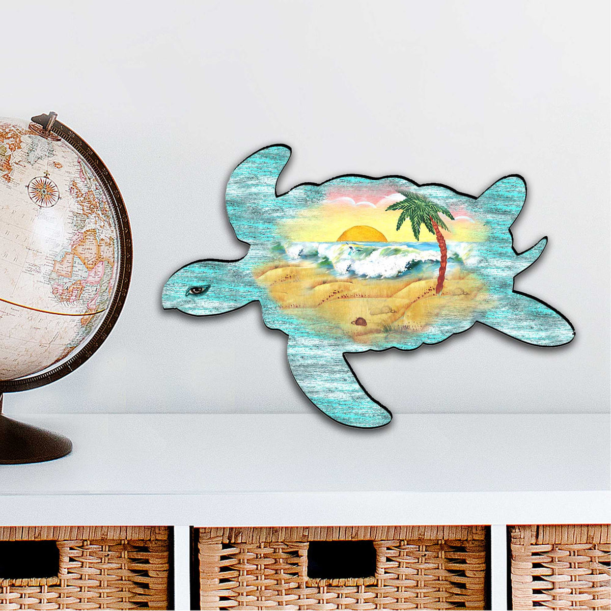 Sea Turtle Coastal Door Decor by G. DeBrekht - Coastal Holiday Decor - 8198518H