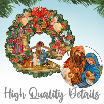 Beach Themed Ornaments - Santa's Surf Wooden Ornaments by G.Debrekht Coastal Holiday Decor - 8688187