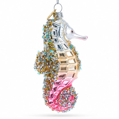 Seahorse Glass Christmas Ornament