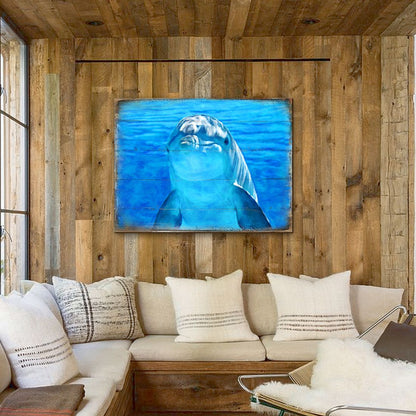 Speers Dolphin Wood Wooden Coastal Wall Art by Nature Wonders - Coastal Sea-Life Decor - 95261B
