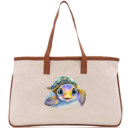 Sea Turtle Canvas Tote Bag