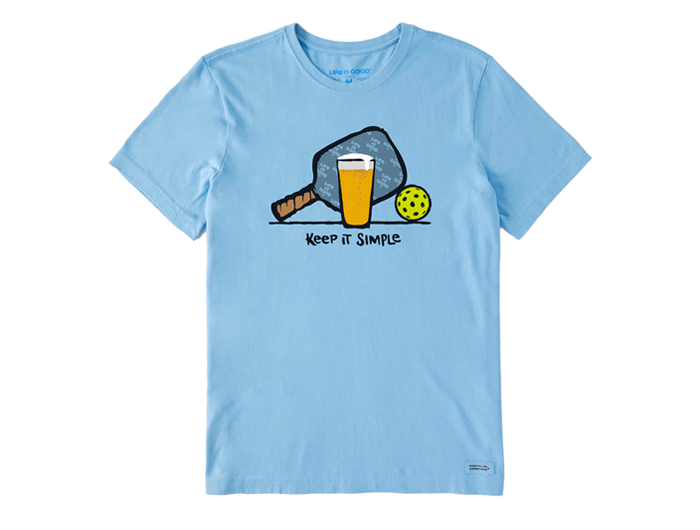 Life Is Good Men's Inkbrush Pickleball & Beer Crusher-LITE Tee - Cool Blue